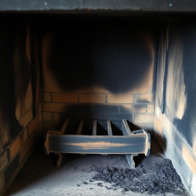 Before chimney smoke stained - Charlotte NC chimney repair service
