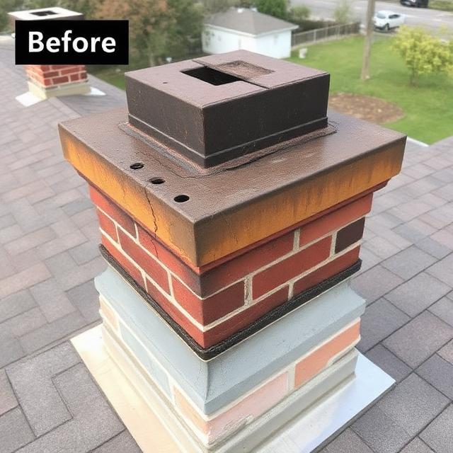 Before chimney flashing repair - concord repair in Charlotte NC