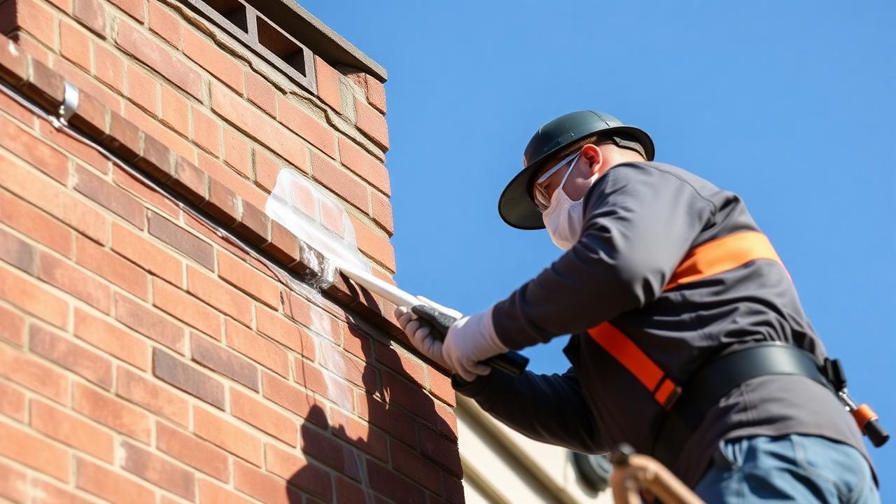 Professional chimney waterproofing service in Charlotte NC - vapor permeable sealant application